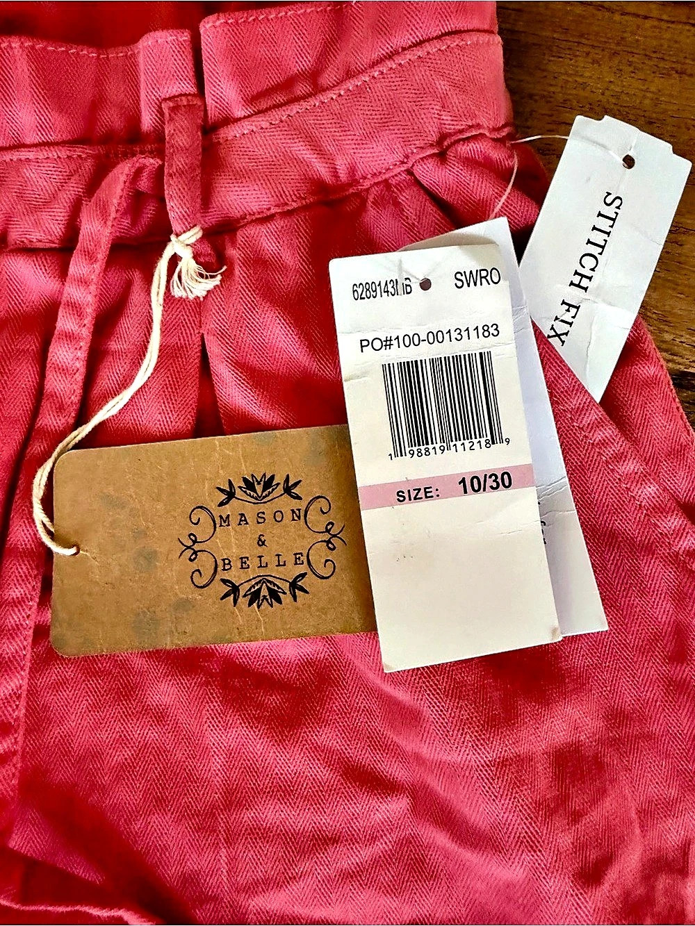 Mason & Belle Robin Short High Waist Pink NWT Waist 10/30 - Picture 8 of 8